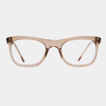 Monture vintage femme style Wayfarer beige translucide des années 80