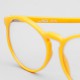 Lunettes vintage enfant rondes jaunes MD305 années 80, verres transparents