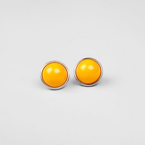 Petites boucles d'oreilles vintage orangées à clou années 80 