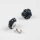 Boucles d'oreilles perles de rocailles anthracites noires des années 80