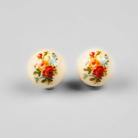 Boucles d'oreilles vintage en résine avec motif floral des années 70 