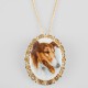 Collier vintage chien Colley Lassie kitsch années 70