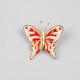Broche papillon rouge et blanc vintage années 80