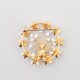 Broche vintage dorée et brilliants années 70