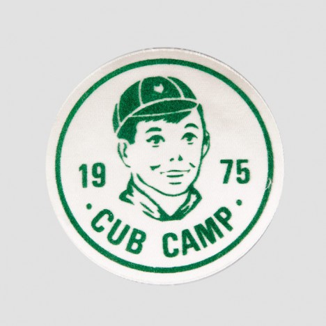 Patch vintage Cub Camp 1975 Bobby vert et blanc