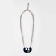 Collier vintage chauve souris bleu années 70