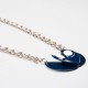 Collier vintage chauve souris bleu années 70