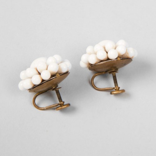 Boucles D'Oreilles Fantaisie Vintage Années 60 - Rétro - Occasion Bon État
