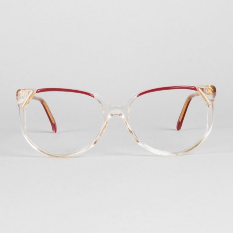 Lunettes vintage hip hop rouge et translucide années 70 