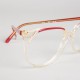 Lunettes vintage hip hop rouge et translucide années 70 