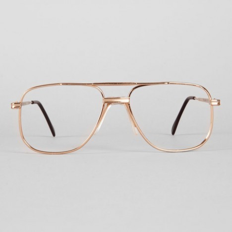 Lunettes vintage dorées en acier On-guard taille mixte – neuves stock ancien