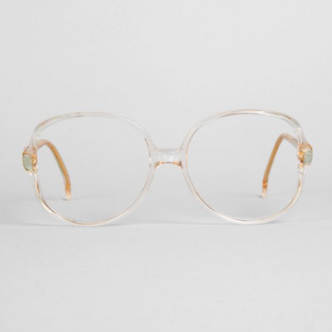 Lunettes vintage Firenze en plastique transparent et vert d’eau - oversized années 70