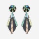 Boucles d'oreilles vintage noir et bleu nacrées