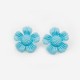 Boucles d'oreilles vintage fleur bleu années 80