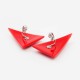 Boucles d'oreilles vintage triangle rouge hip hop années 70