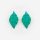 Boucles d'oreilles vintage feuille verte années 80