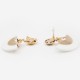 Boucles d'oreilles vintage BCBG doré et blanche oversize années 80