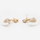 Boucles d'oreilles vintage BCBG doré et blanche oversize années 80