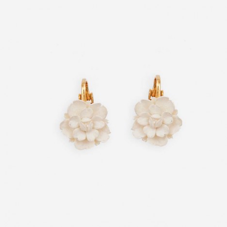 Boucles d'oreilles vintage fleur blanche années 70