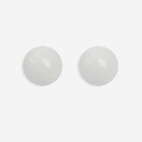 Boucles d'oreilles vintage porcelaine blanche années 60