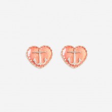 Boucles d'oreilles vintage coeur océan années 80