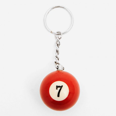 Porte clé vintage boule de billard rouge