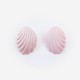 Boucles d'oreilles vintage coquillage rose en acier années 70