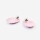 Boucles d'oreilles vintage coquillage rose en acier années 70