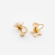 Boucles d'oreilles vintage fleur en porcelaine et acier doré années 60