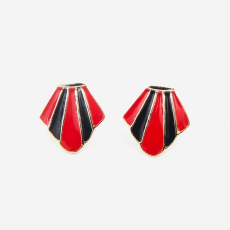 Boucles d'oreilles vintage noires et rouge années 70/80