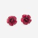 Boucles d'oreilles vintage fleur rouge années 70