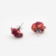 Boucles d'oreilles vintage fleur rouge années 70