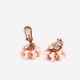 Boucles d'oreilles vintage fleur en perles roses et dorées années 70