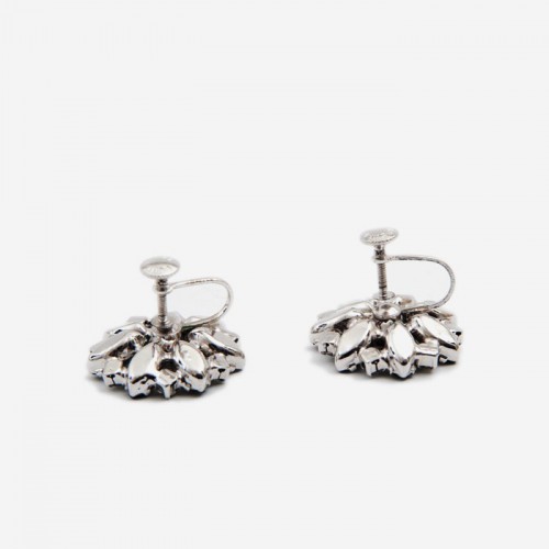Boucles d'oreilles vintage petite rose pastel années 80. - Boutique Vintage