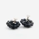 Boucles d'oreilles vintage fleur disco en strass années 70
