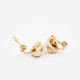 Boucles d'oreille vintage noeud blanc et doré Monet années 70