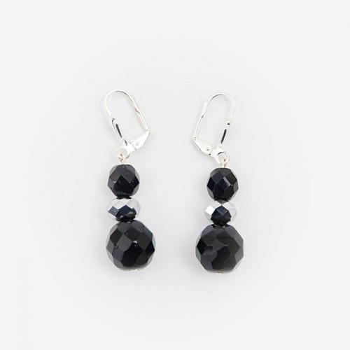 Boucles D'oreilles Vintage Pendantes Velours Et Strass - Clips, Couleurs Vives, Bon état