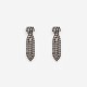 Boucles d'oreilles vintage cravate en strass noir années 70