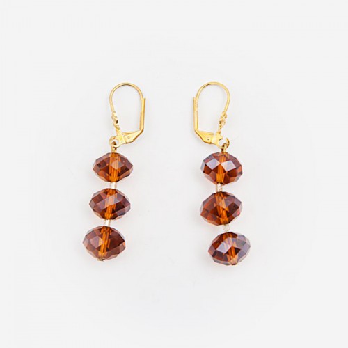 Lot De Boucles D'oreilles Vintage - Strass, Perles De Verre, Métal Doré - Occasion