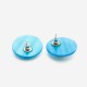 Boucles d'oreilles vintage rondes bleues et noires kitsch années 80