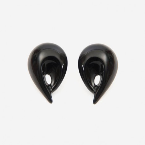 Boucles d'oreilles vintage plastique noir années 80