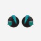 Boucles d'oreilles vintage rondes noires et paillettes bleues années 90