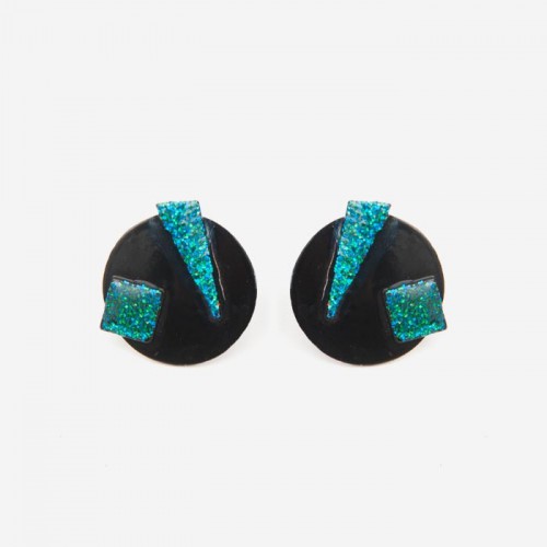Boucles D'oreilles Argent Massif Vintage Noires Style Années 20 - État Excellent, Bijou Rétro élégant