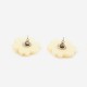 Boucles d'oreilles vintage jaune pastel forme marguerite années 80.