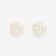 Boucles d'oreilles vintage fleur en plastique blanc des années 80