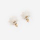 Boucles d'oreilles vintage fleur en plastique blanc des années 80