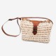 Sac panier vintage paille et cuir années 70