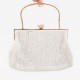 Petit sac vintage japonais en perles blanches années 60