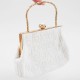 Petit sac vintage japonais en perles blanches années 60