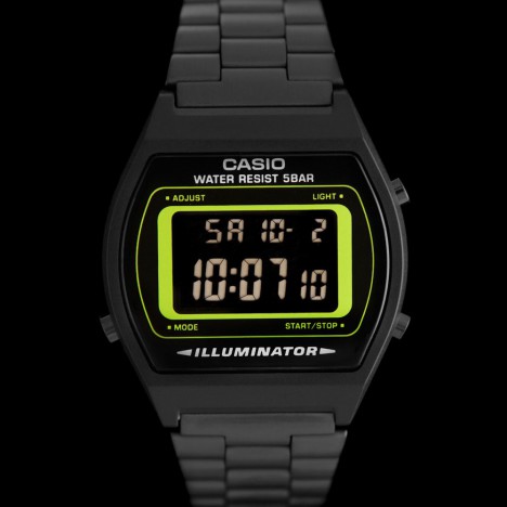 Montre Casio B640-WB-3BEF - Montre casio noire et verte rétro-futuriste - Black B640